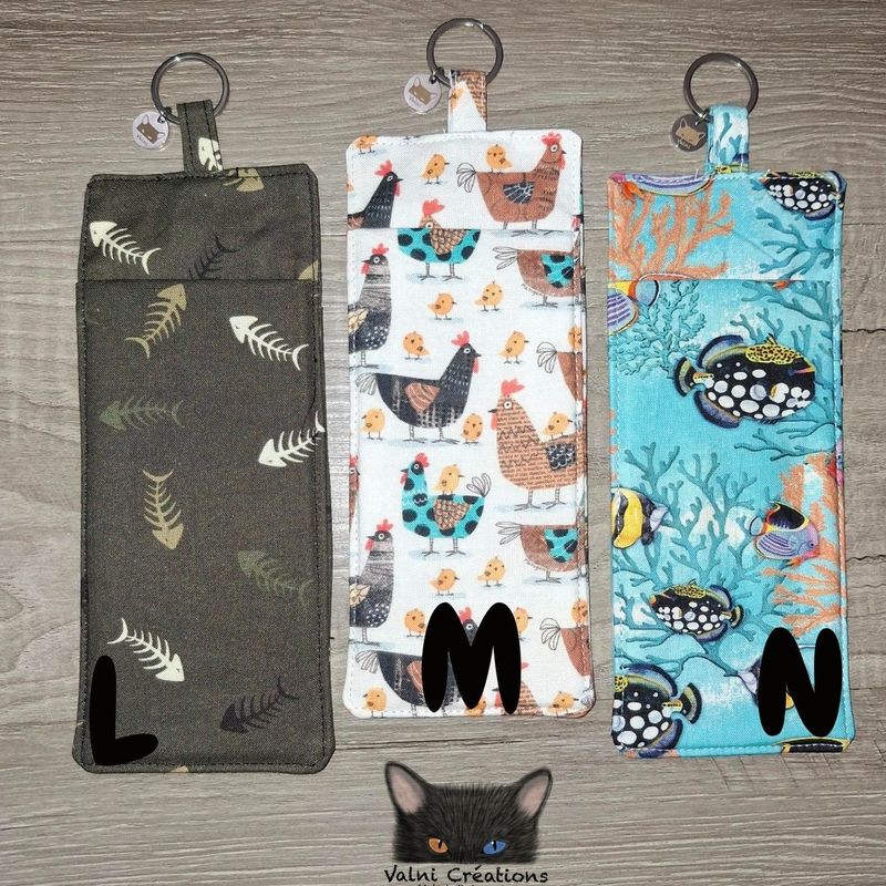 Porte lunette, Porte-stylos, porte-crayons, lanière, infirmière, éducatrice, pochette, 100% coton