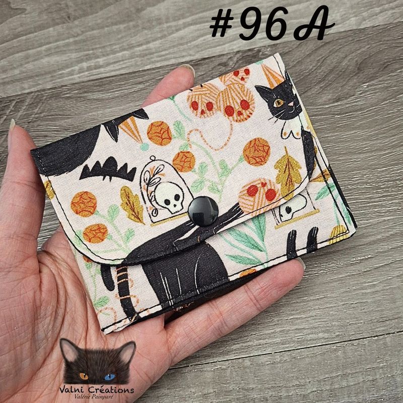 Petit Porte feuille, Porte Cartes, Petite Pochette, Porte Cartes d'affaires, Chats, tissu, 100%coton