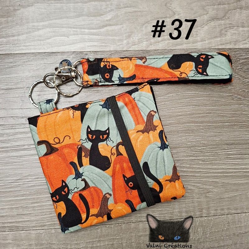 Ensemble Porte feuilles, ensemble porte clés, Porte Cartes, Avec élastique, coton, fait à la main
