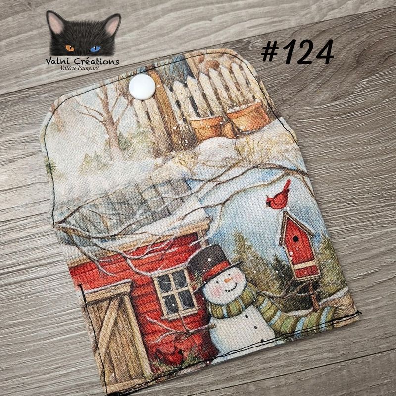 Petit Porte feuille, Porte Cartes, Petite Pochette, Porte Cartes d'affaires, Noel, tissu, Coton