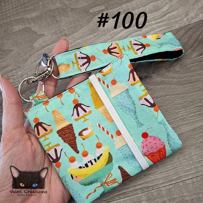 Petit Porte feuille, Porte Cartes, Petite Pochette, Porte Cartes d'affaires, Cremerie, tissu, Coton