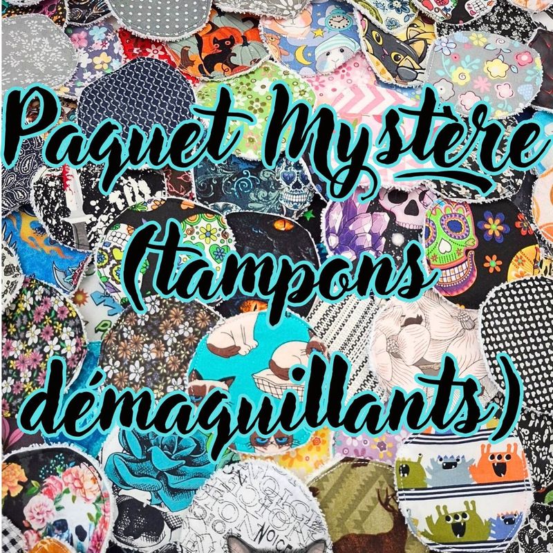 PAQUET MYSTÈRE,10 tampons démaquillants, lingettes démaquillantes, lavable, réutilisable, 100% coton