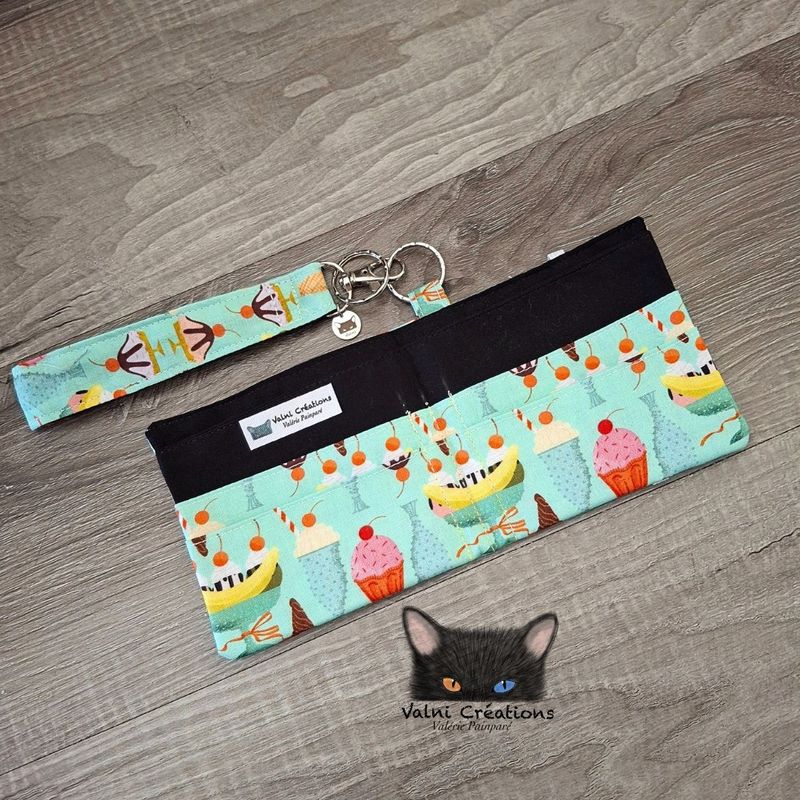 Petit Porte feuille, Porte Cartes, Petite Pochette, Porte Cartes d'affaires, Cremerie, tissu, Coton