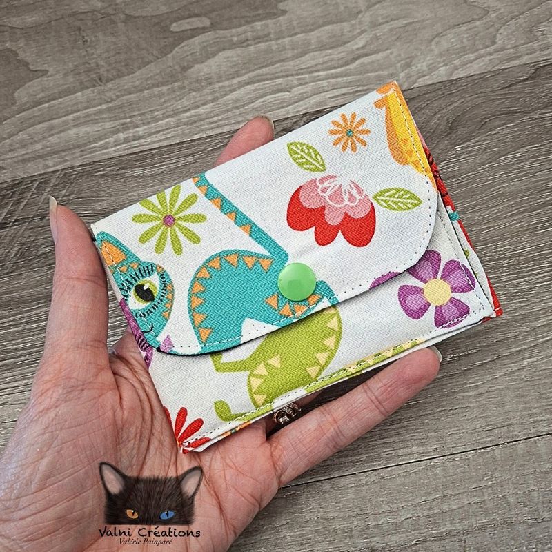 Petit Porte feuille, Porte Cartes, Petite Pochette, Porte Cartes d'affaires, Chats, tissu, 100%coton