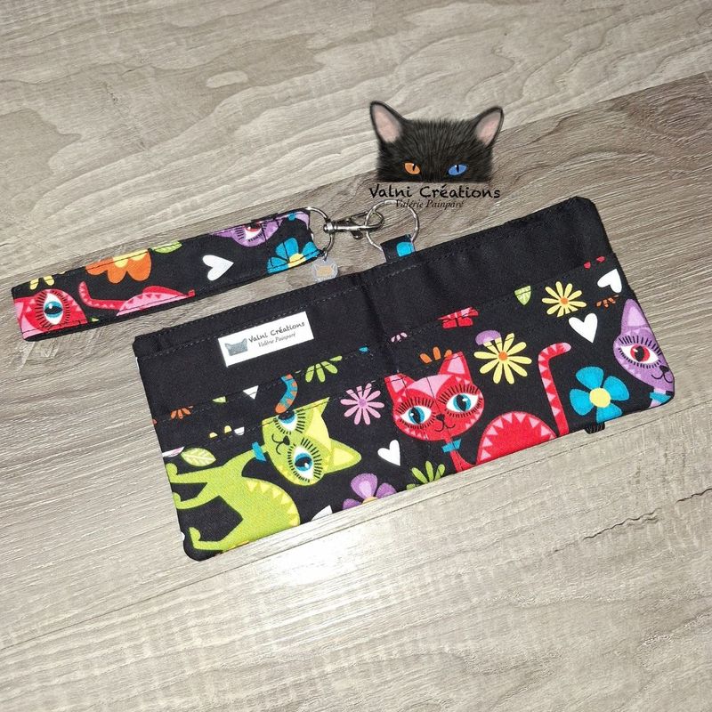 Ensemble Porte feuilles, ensemble porte clés, kit, Porte Cartes, Avec élastique, 100% coton