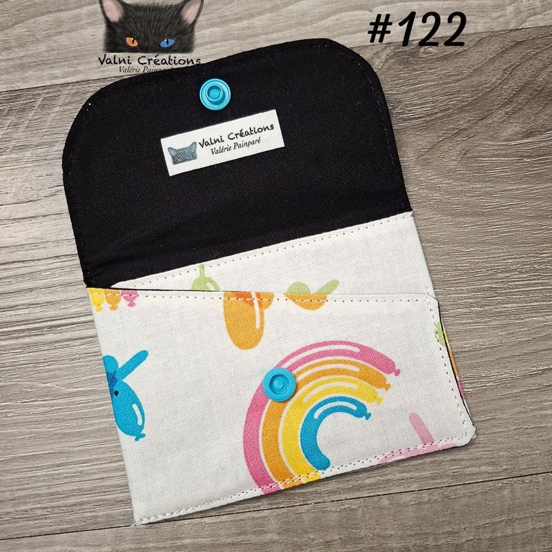 Petit Porte feuille, Porte Cartes, Petite Pochette, Porte Cartes d'affaires, Licornes, tissu, Coton