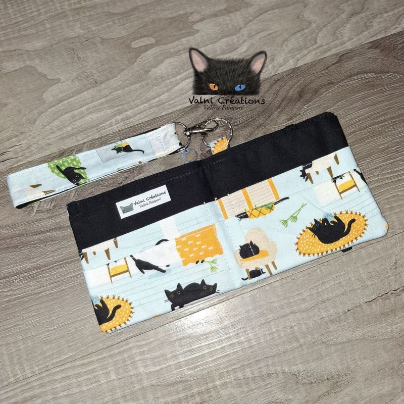 Ensemble Porte feuilles, ensemble porte clés, kit, Porte Cartes, Avec élastique, 100% coton