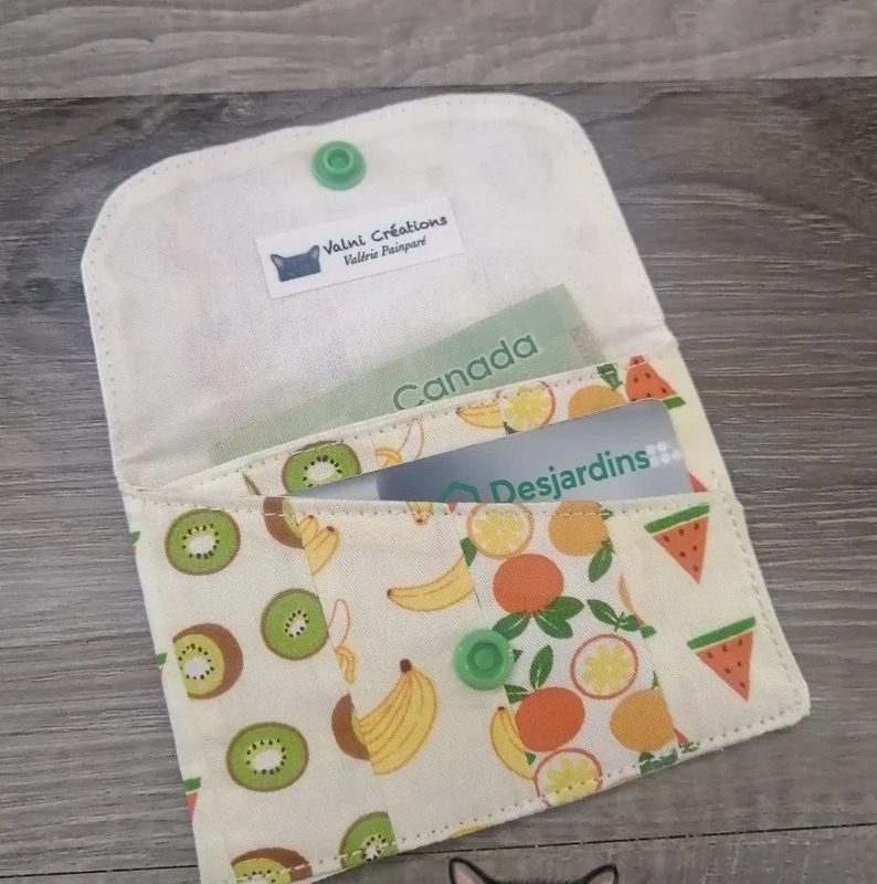 Petit Porte feuille, Porte Cartes, Petite Pochette, Pochette Colorée, porte cartes Fruits, Fruits