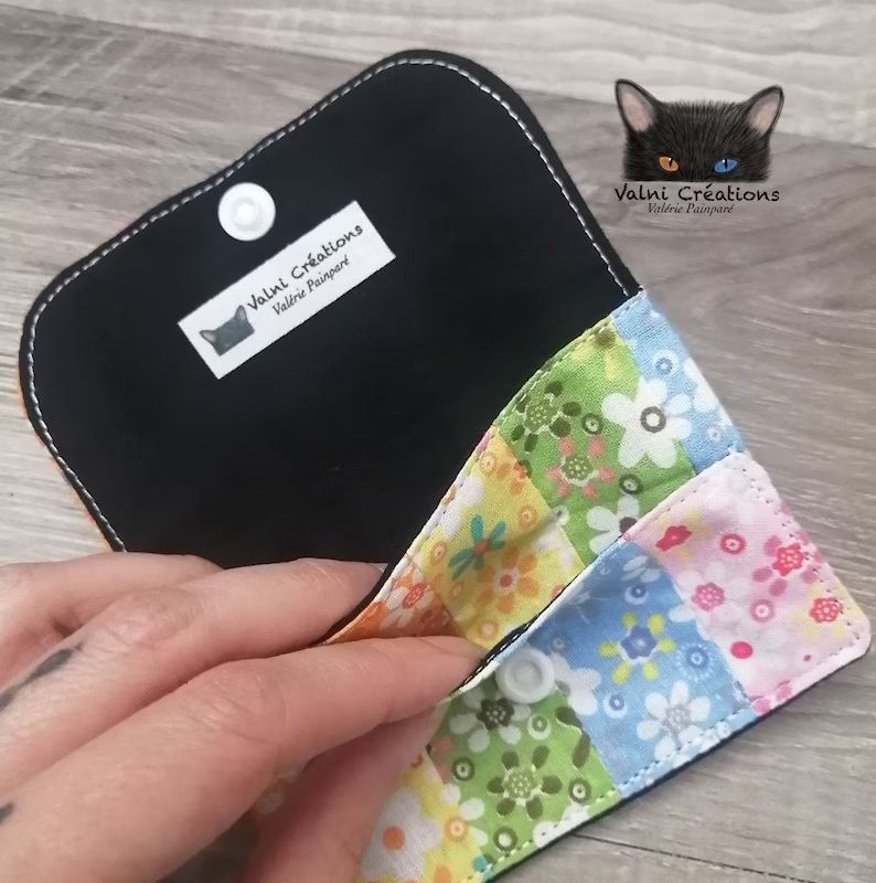 Petit Porte feuille, Porte Cartes, Petite Pochette, Arc-en-ciel, porte cartes Fleurs, Fleurs