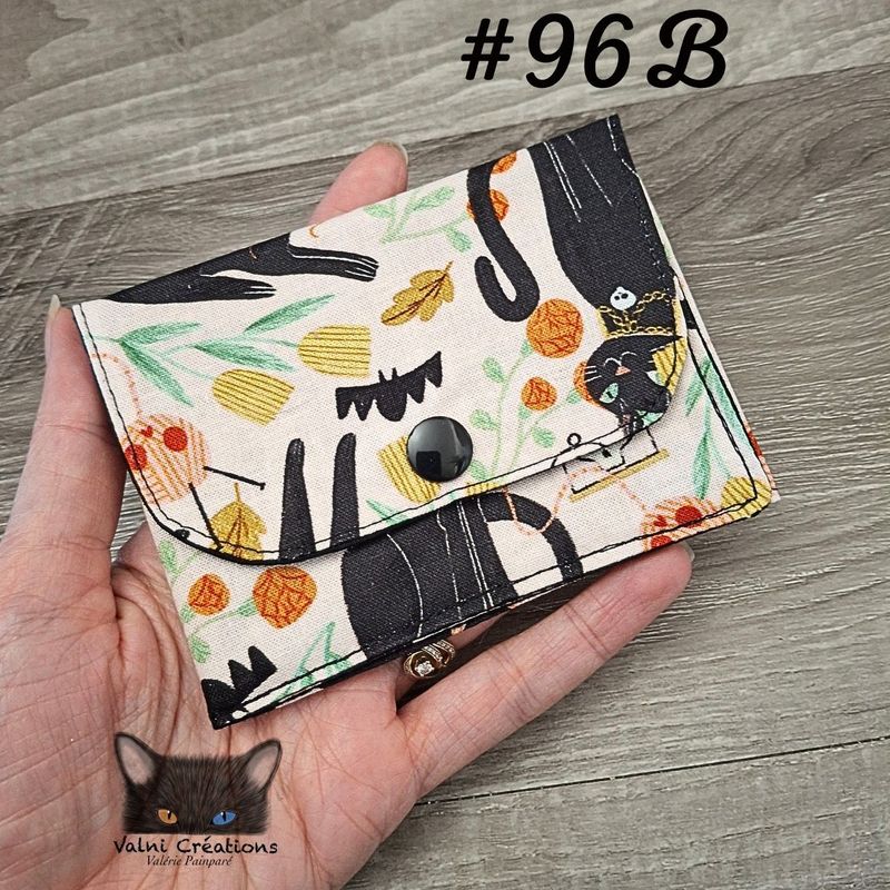 Petit Porte feuille, Porte Cartes, Petite Pochette, Porte Cartes d'affaires, Chats, tissu, 100%coton