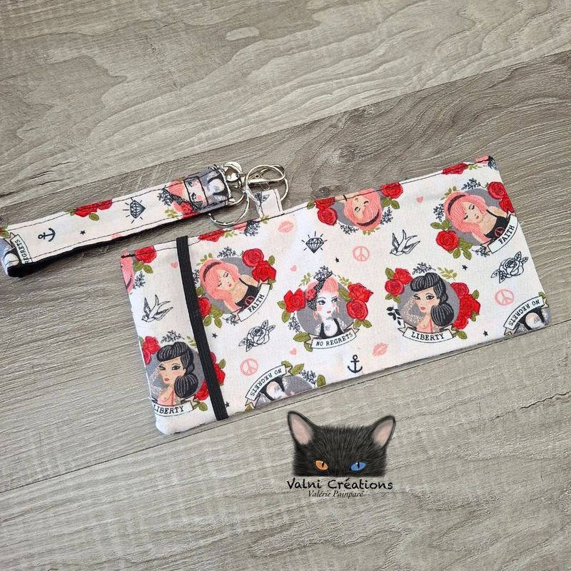 Petit Porte feuille, Porte Cartes, Petite Pochette, Porte Cartes d'affaires, Femmeforte,tissu, Coton