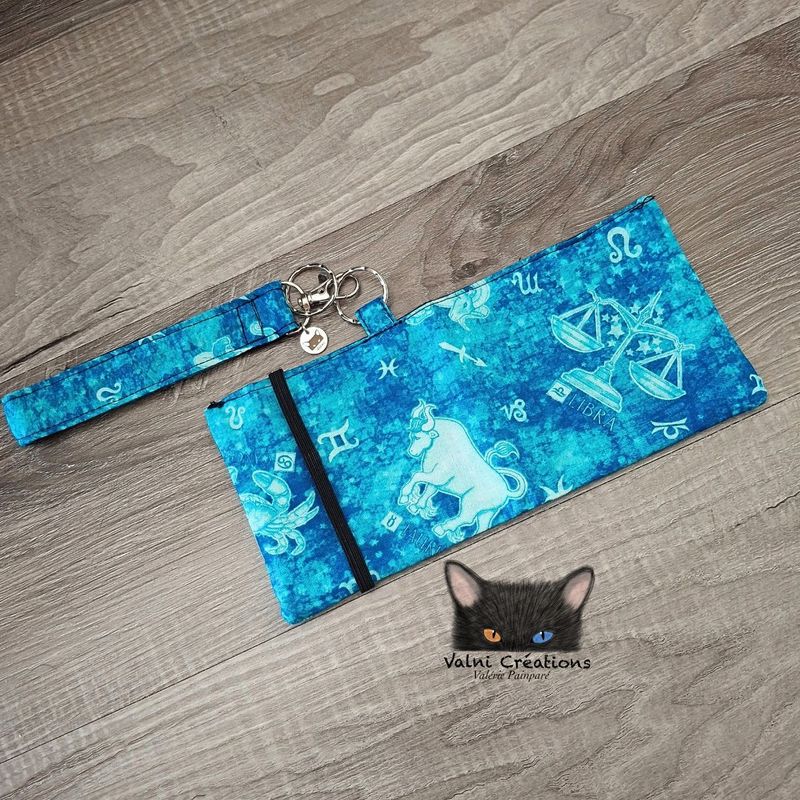 Petit Porte feuille, Porte Cartes, Petite Pochette, Porte Cartes d'affaires, Zodiaque, tissu, Coton