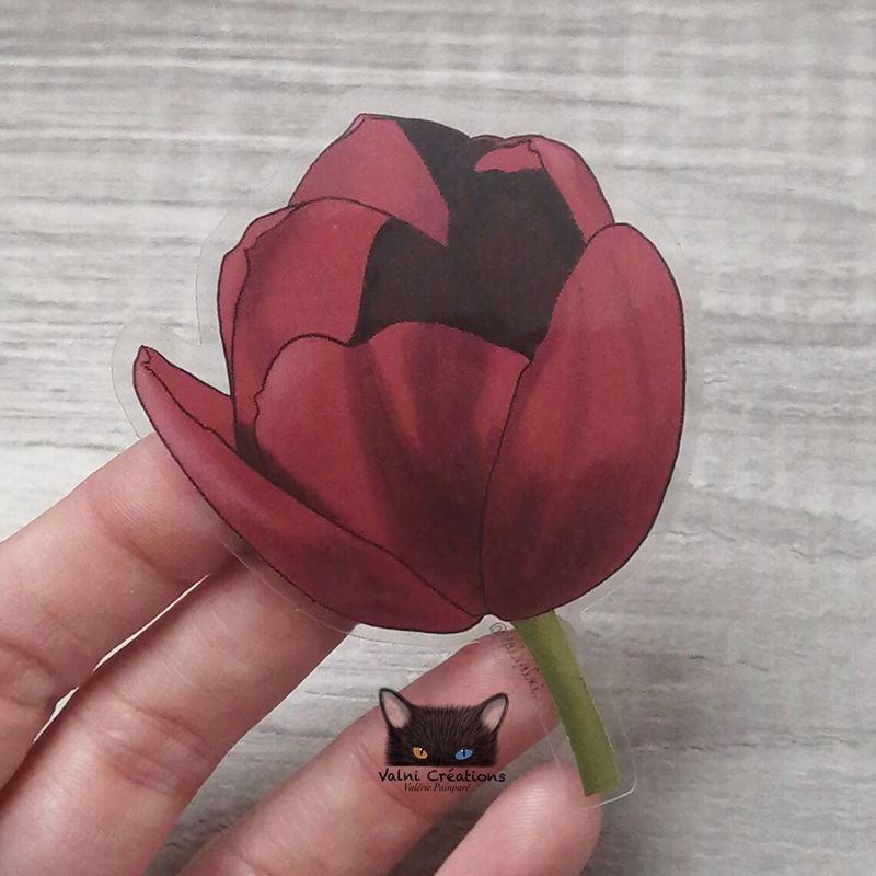Autocollant, Tulipe, Fleurs, Vinyle Transparent, bouteille d'eau, Laptop, Voiture, art digitale