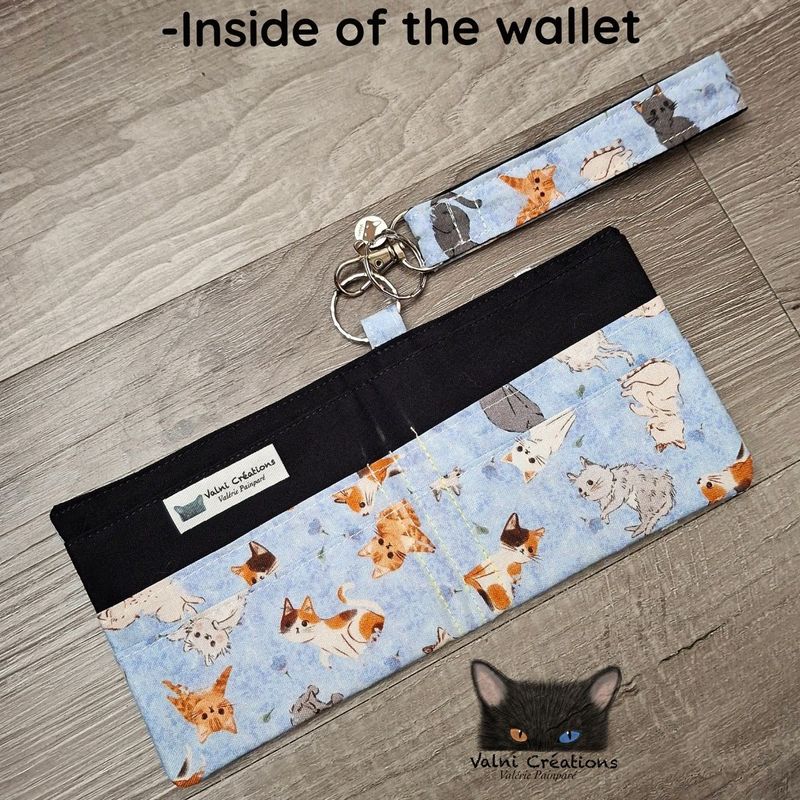 Ensemble Porte feuilles, ensemble porte clés, Porte Cartes, Avec élastique, coton, fait à la main