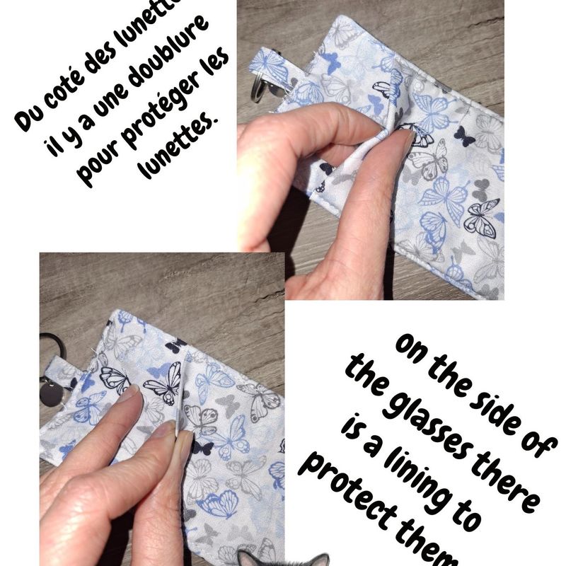Porte lunette, Porte-stylos, porte-crayons, lanière, infirmière, éducatrice, pochette, 100% coton