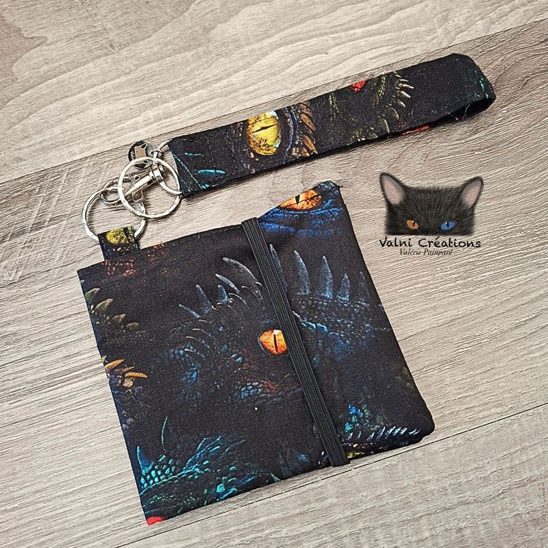 Ensemble Porte feuilles, ensemble porte clés, Porte Cartes, Avec élastique, Yeux de Dragons