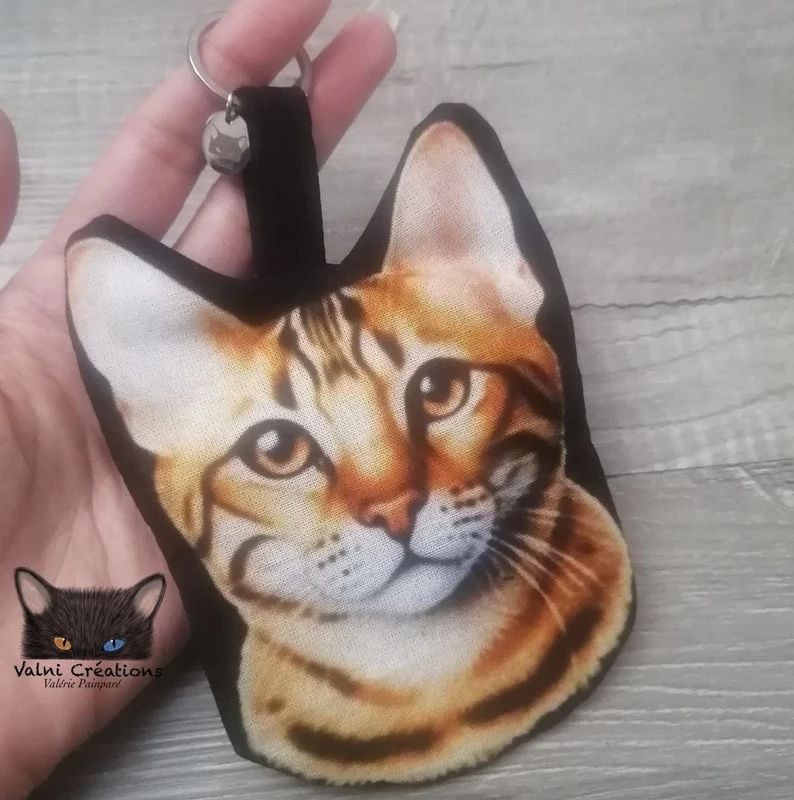 Porte Monnaie, petit fourre-tout, pochette zippée, pochette tissu, fourre-tout, porte clés Chat