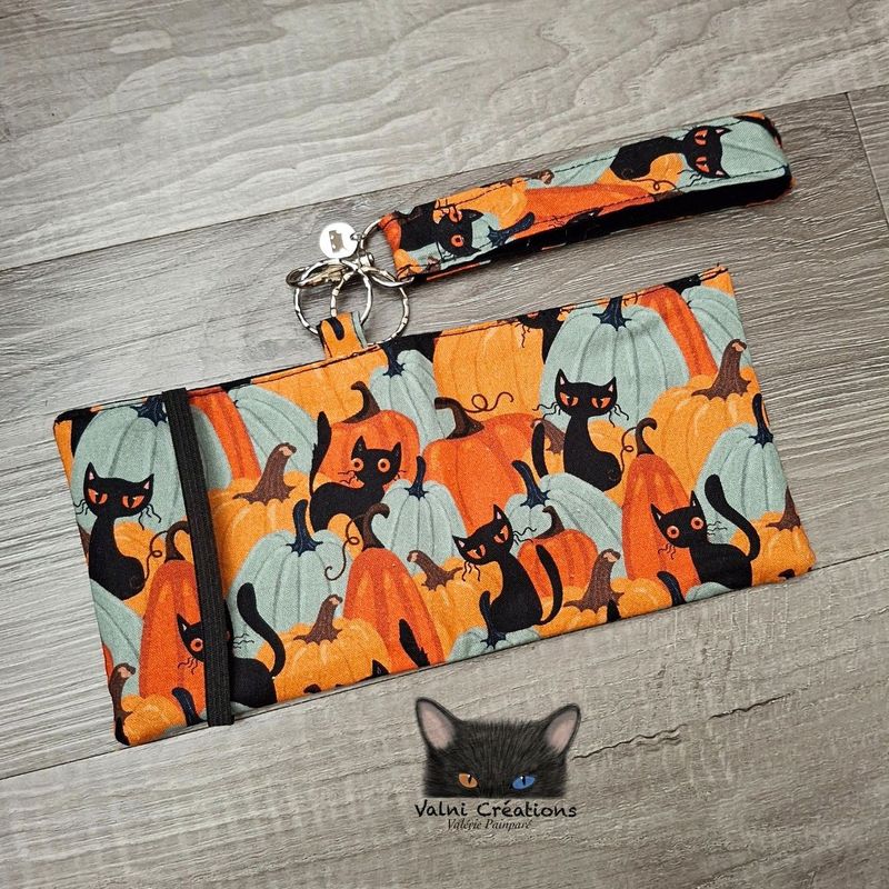 Ensemble Porte feuilles, ensemble porte clés, Porte Cartes, Avec élastique, coton, fait à la main
