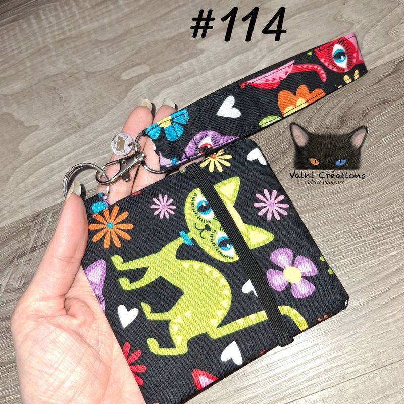 Ensemble Porte feuilles, ensemble porte clés, kit, Porte Cartes, Avec élastique, 100% coton