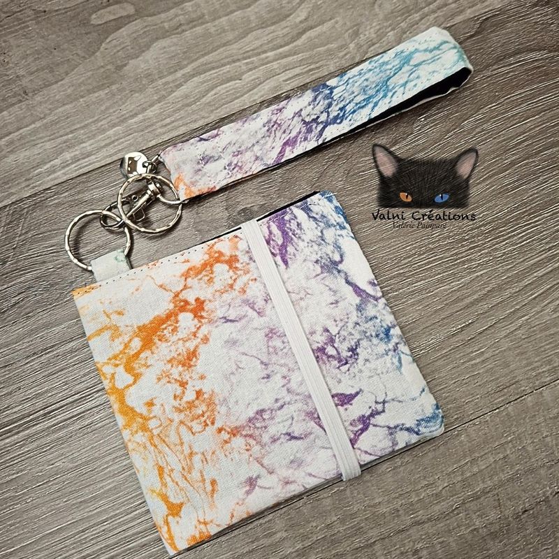 Ensemble Porte feuilles, ensemble porte clés, Porte Cartes, Avec élastique, Éclair, fait main