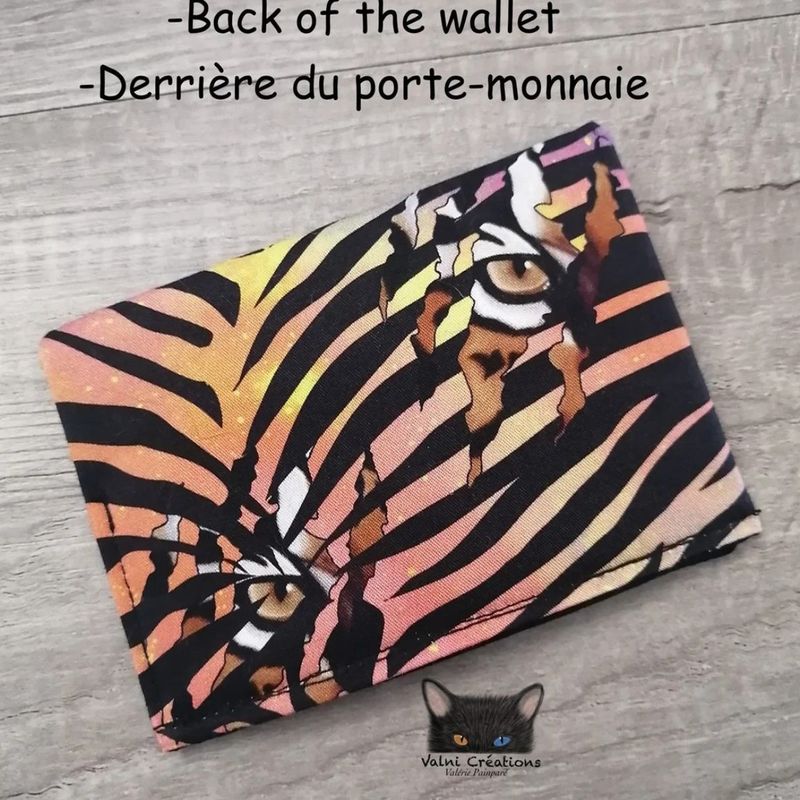 Petit Porte feuille, Porte Cartes, Petite Pochette, Pochette Tigre, Porte Cartes d'affaires, tissu