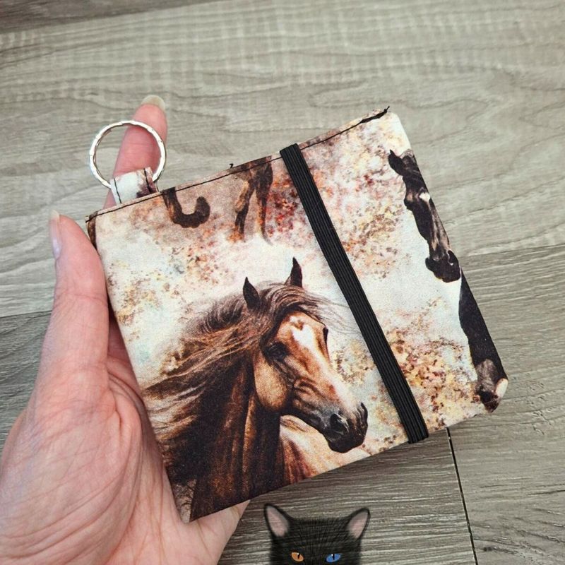 Petit Porte feuille, Porte Cartes, Petite Pochette, Avec élastique, Porte Cartes d'affaires, Coton