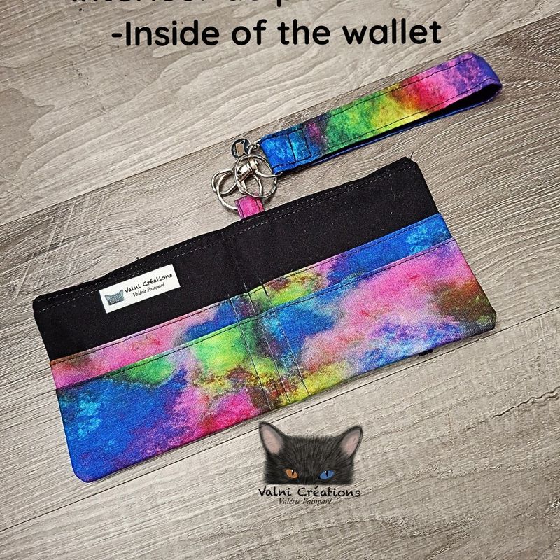 Ensemble Porte feuilles, ensemble porte clés, Porte Cartes, Avec élastique, Nuages, fait main