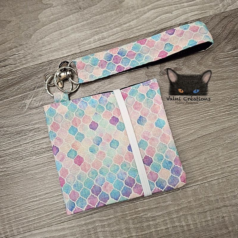 Ensemble Porte feuilles, ensemble porte clés, Porte Cartes, Avec élastique, Forme vintage rose