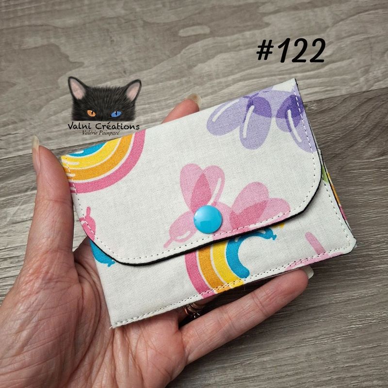 Petit Porte feuille, Porte Cartes, Petite Pochette, Porte Cartes d'affaires, Licornes, tissu, Coton