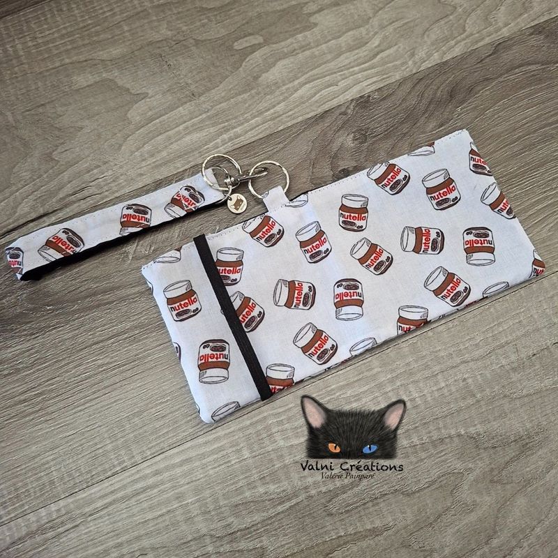 Petit Porte feuille, Porte Cartes, Petite Pochette, Porte Cartes d'affaires, Nutella, tissu, Coton
