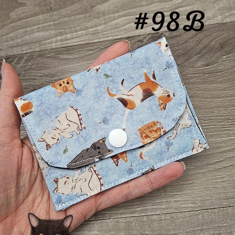 Petit Porte feuille, Porte Cartes, Petite Pochette, Porte Cartes d'affaires, Chats, tissu, 100%coton