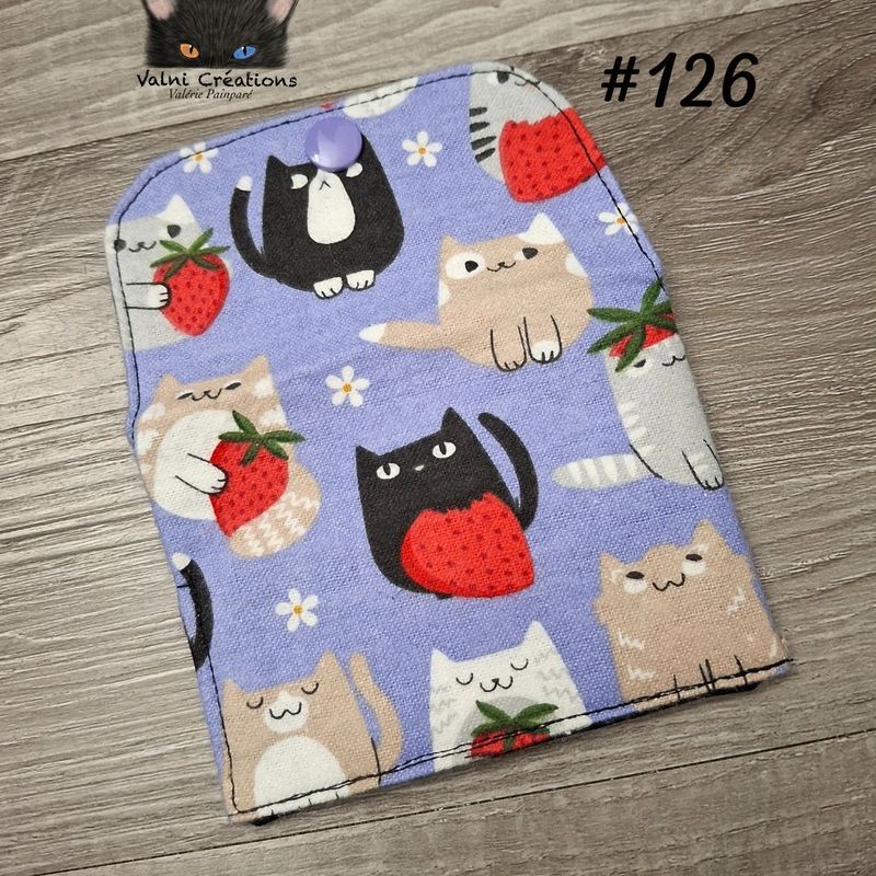 Petit Porte feuille, Porte Cartes, Petite Pochette, Porte Cartes d'affaires, Chats, tissu, Coton