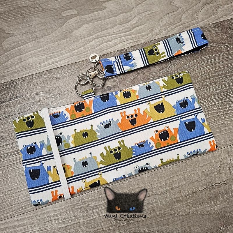 Ensemble Porte feuilles, ensemble porte clés, Porte Cartes, Avec élastique, Halloween, Monstres