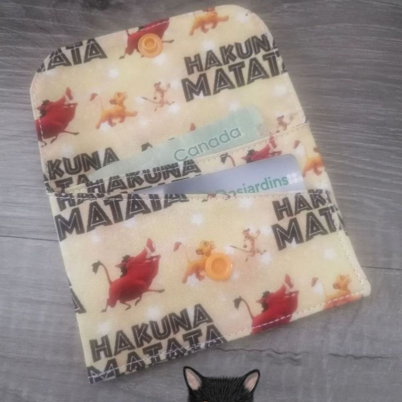 Petit Porte feuille, Porte Cartes, Porte-cartes Lion, Porte-cartes chat, Hakuna Matata