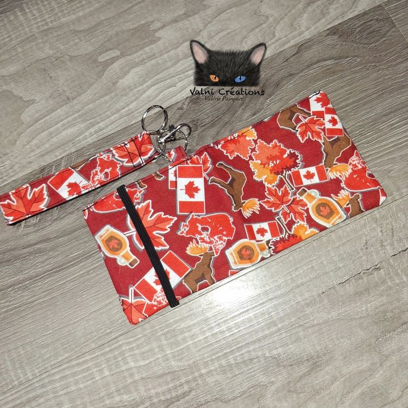 Ensemble Porte feuilles, ensemble porte clés, kit, Porte Cartes, Avec élastique, 100% coton