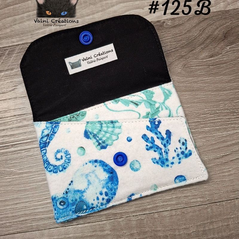Petit Porte feuille, Porte Cartes, Petite Pochette, Porte Cartes d'affaires, Marins, tissu, Coton