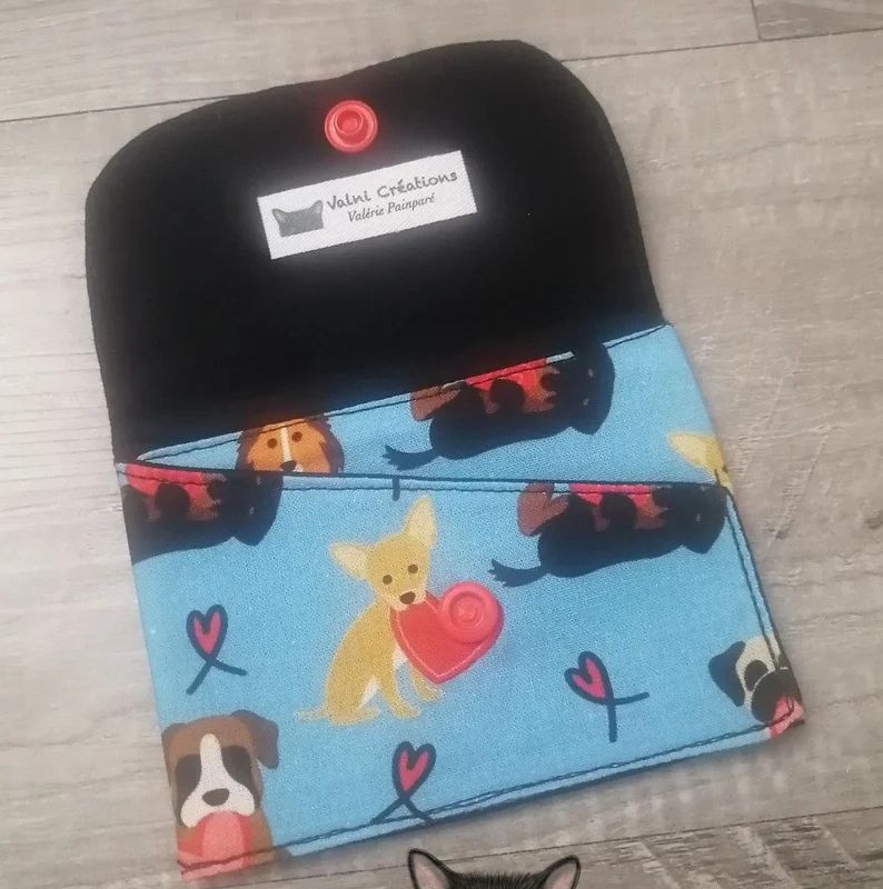 Petit Porte feuille, Porte Cartes, Petite Pochette, Pochette Chien, Porte Cartes Crédits, chien