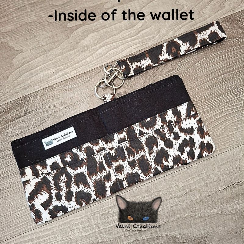 Ensemble Porte feuilles, ensemble porte clés, Porte Cartes, Avec élastique, Léopard Blanc