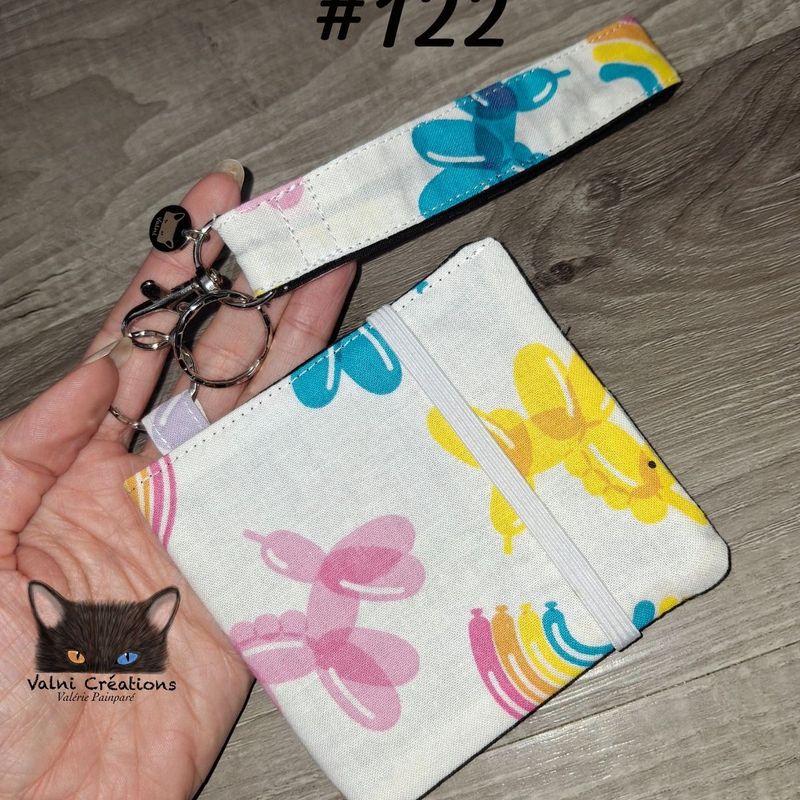 Ensemble Porte feuilles, ensemble porte clés, kit, Porte Cartes, Avec élastique, 100% coton