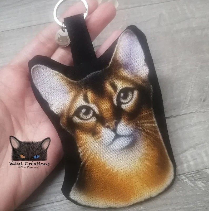 Porte Monnaie, petit fourre-tout, pochette zippée, pochette tissu, pochette porte-clés, Chat