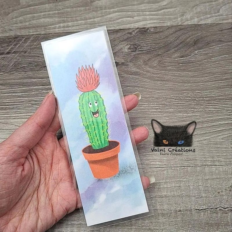 Marque Page, Signet, Paquet de 2, Cactus, Humoristique, Plante, Fleur, Carton, Plastifié