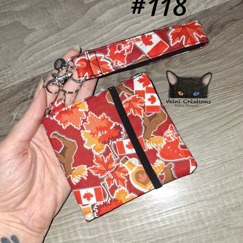 Ensemble Porte feuilles, ensemble porte clés, kit, Porte Cartes, Avec élastique, 100% coton