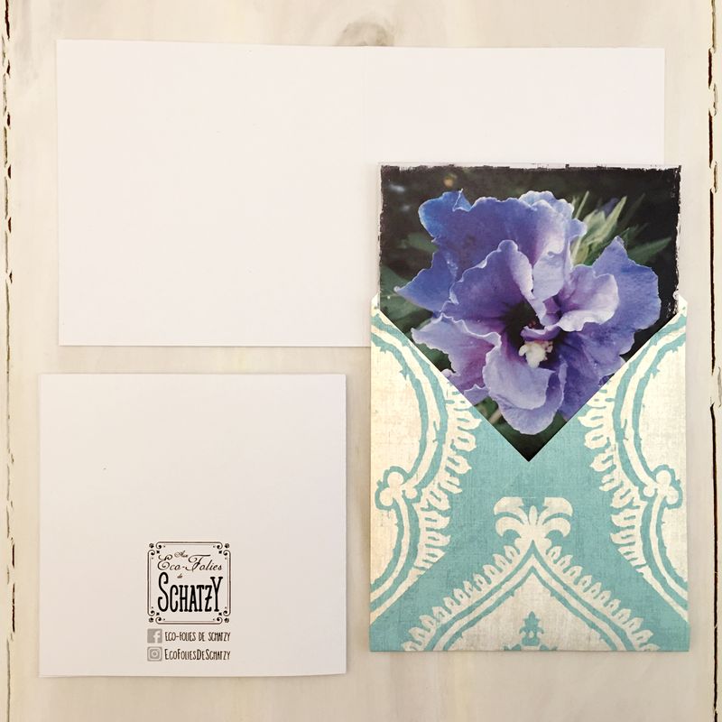 Carte Fête des Mères : L'Hibiscus - Papier QC 100% Recyclé - Enveloppe unique - Fête des Mamans 