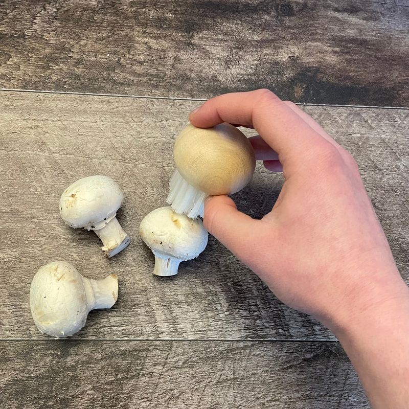 Brosse à champignons en bois