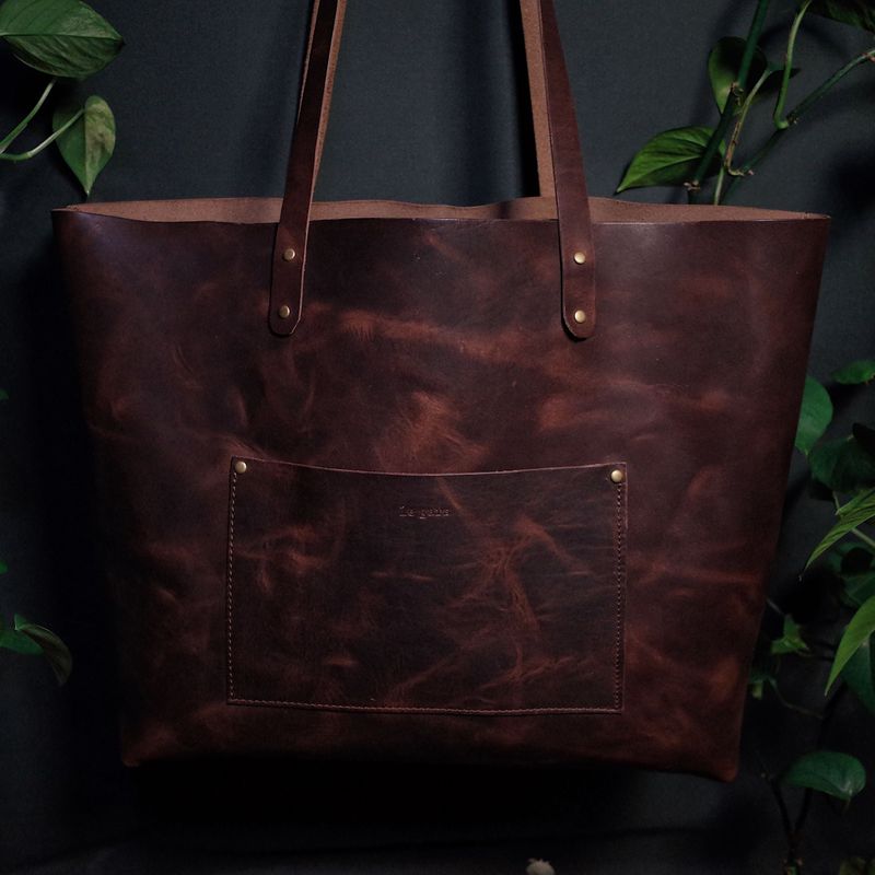 Sac fourre-tout en cuir Dunham – Édition marron foncé