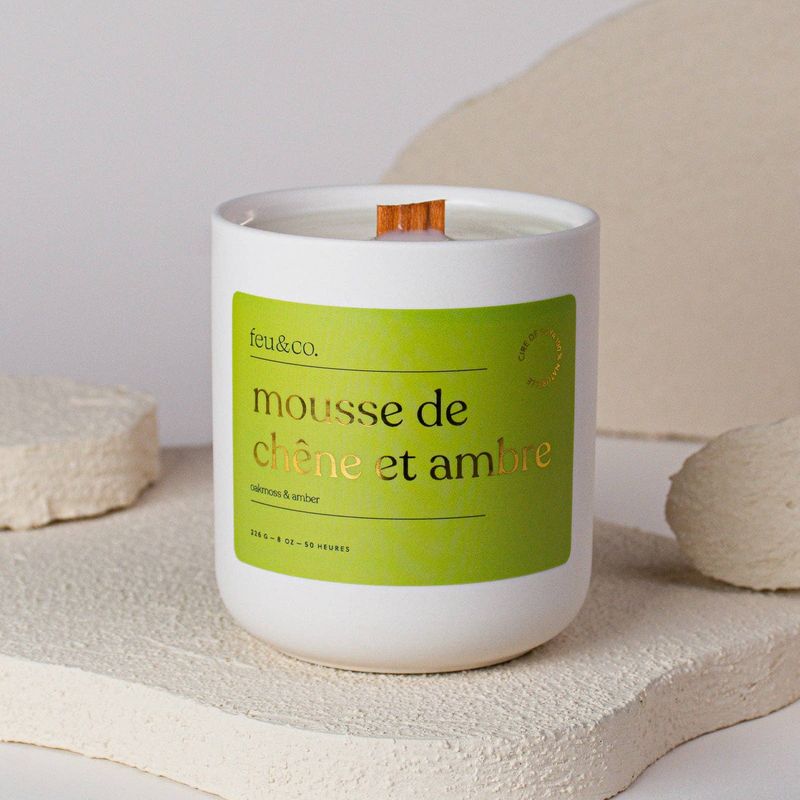 Feu & Co.  Bougie parfum�e  Mousse de ch�ne & ambre | 8 oz  50h
