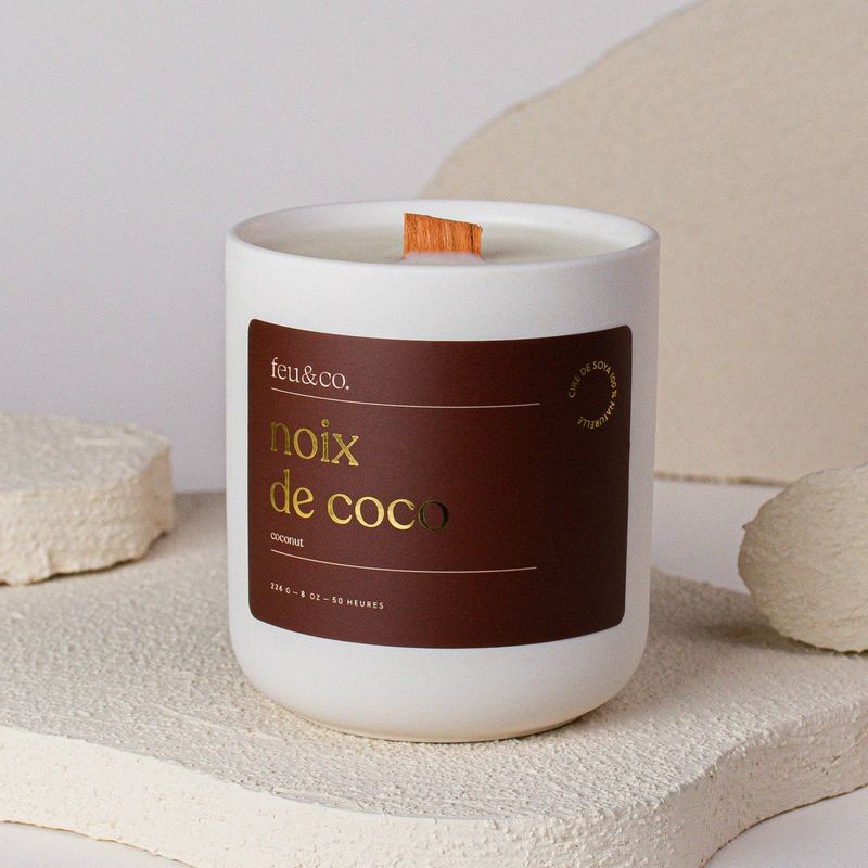 Feu & Co.  Bougie parfum�e  Noix de coco | 8 oz  50h