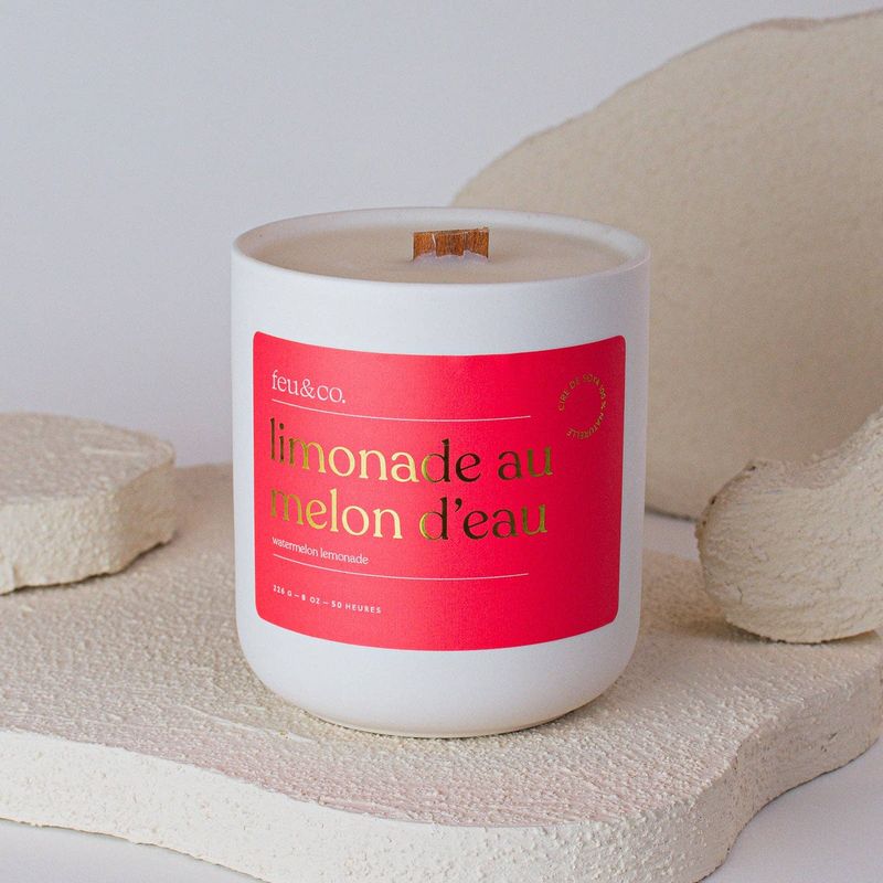 Feu & Co.  Bougie parfum�e  Limonade au melon d'eau | 8 oz  50h