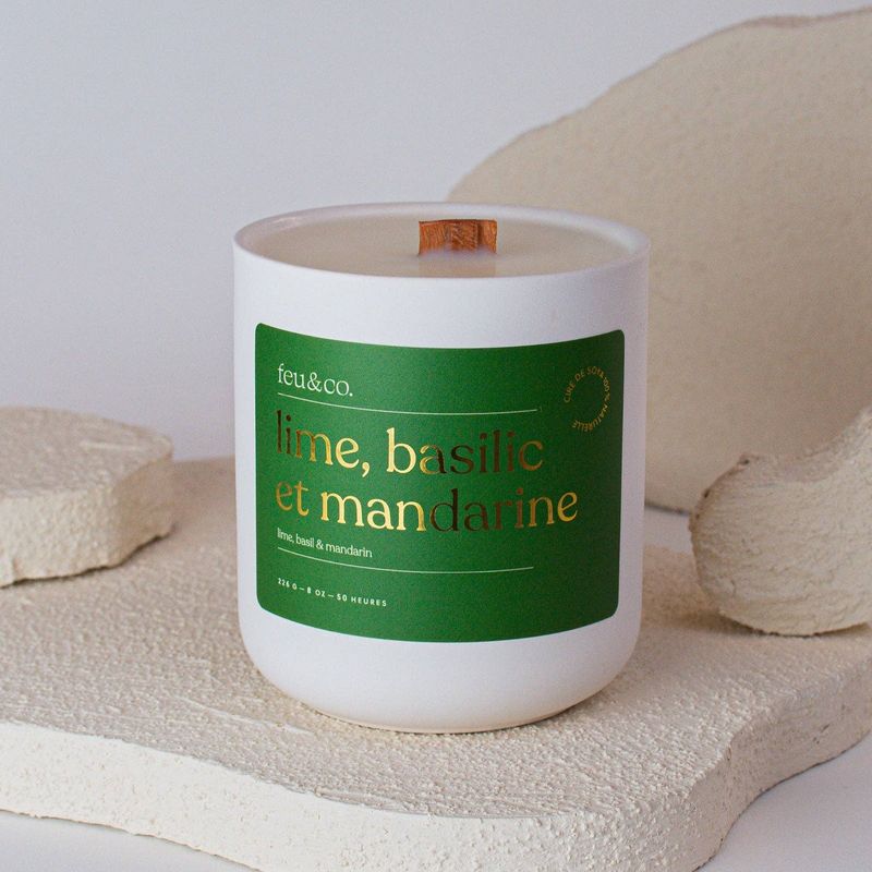 Feu & Co.  Bougie parfum�e  Lime, basilic & mandarine | 8 oz  50h