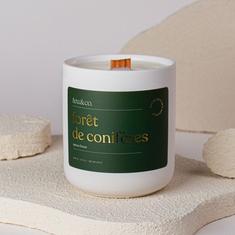 Feu & Co.  Bougie parfum�e  For�t de conif�res | 8 oz  50h